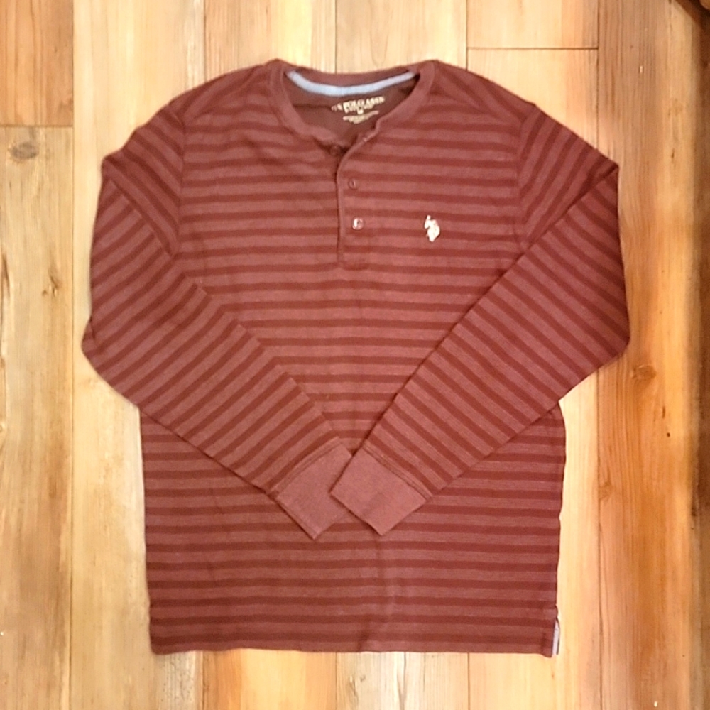 Men's striped Henley